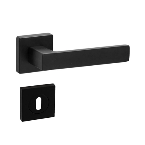 NEST ROZETLİ ODA KARE KAPI KOLU SİYAH